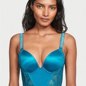 Lace Trimmed Blue Bustier Victoria’s Secret 💎